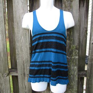 Kimchi Blue Black Lace Design Sleeveless Blouse Tank Top Small Full Back Zip